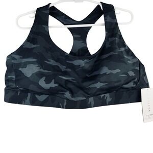 ATHLETA Women's Trendy Activewear Ultimate Black Camo Bra 3X  22/24 D-DD Cup NWT